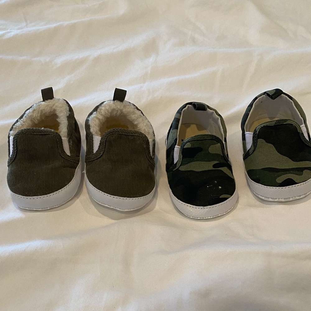 GAP Green Camouflage Baby Slip-On Shoes